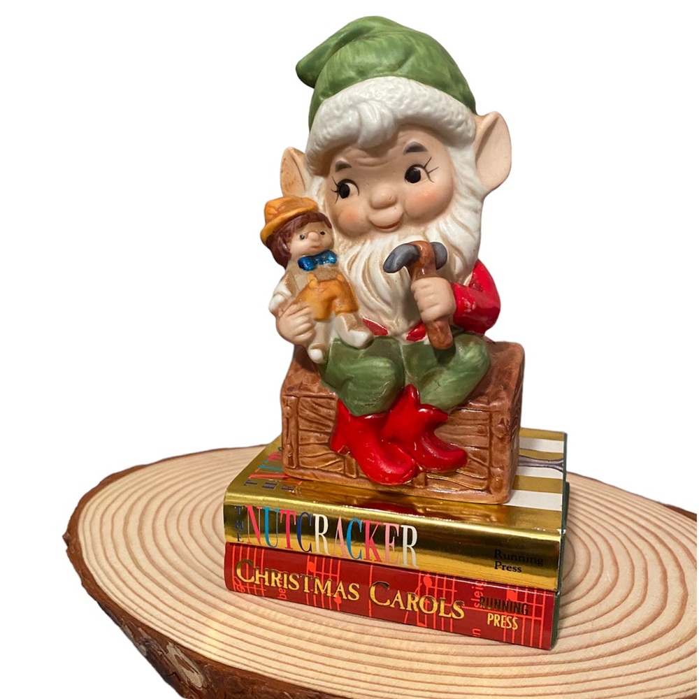 Vintage Santa's Elf Homco and 2 Mini Books